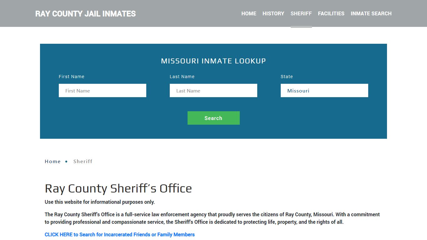 Ray County Sheriff, MO Arrest Warrant Lookup