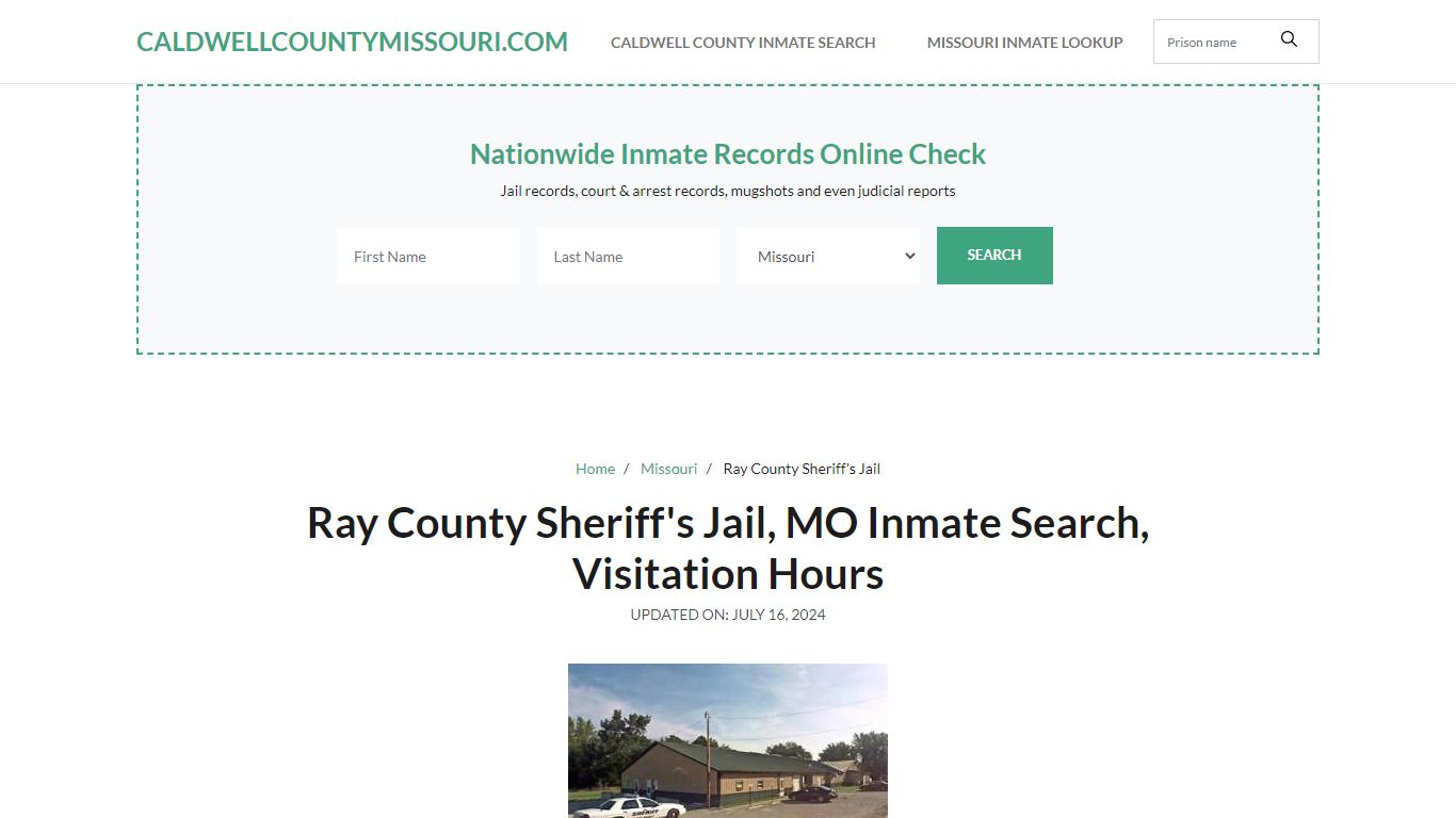 Ray County Sheriff's Jail, MO Inmate Search, Visitation Hours